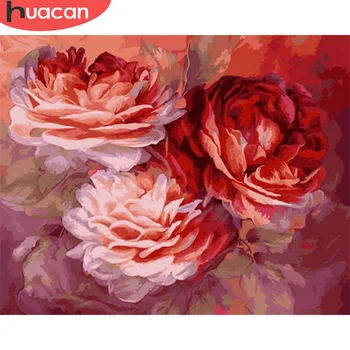

HUACAN Paint By Number Flowers Drawing On Canvas HandPainted Painting Art Gift DIY Pictures By Number Flower Kits Home Decor