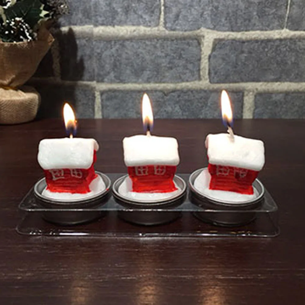 Рождественские свечи Форма Ароматические беспламенные восковые свечи с Санта снегом мультфильм Свадебная вечеринка свечи рождественские украшения