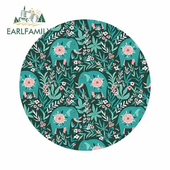 

EARLFAMILY 13cm X 12.9cm for African Elephant Flowery Creative Car SUV Sticker Vinyl Decal Suitable for All Types of Vehicles