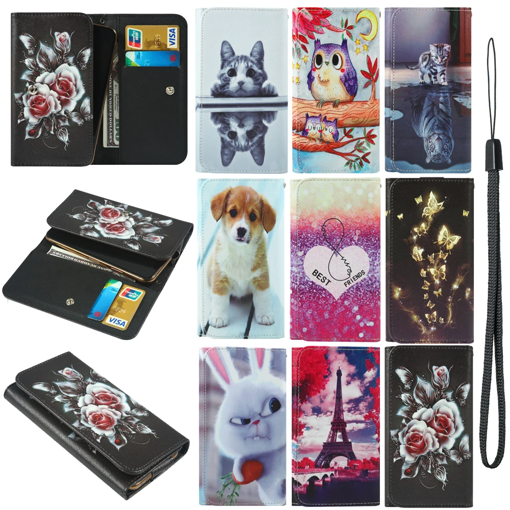 For Highscreen Expanse Power Five Max 2 Haier Alpha A3 Lite A6 Painted Wallet Style With Card Slot Cover Bag Phone Case