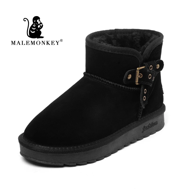 2019 г. женские ботильоны теплые зимние ботинки из коровьей замши короткие