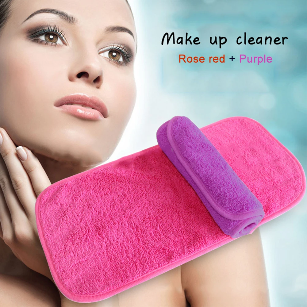 2pcs Soft Protection Antibacterial Clean Microfiber Reusable Makeup Remover Cloth Face Towel Wash Tools Pads Facial 3