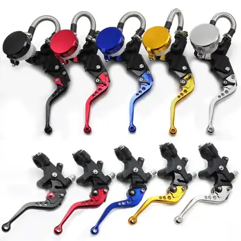 

7/8'' 22mm 2 3 Finger Adjuster Motorcycle Hydraulic Master Cylinder Brake Clutch Levers Fluid Reservoir 125-600cc D40
