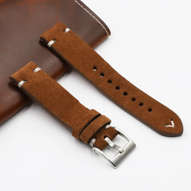Premium Suede Leather Quick Release Watch Strap - Brown & Coffee Tones