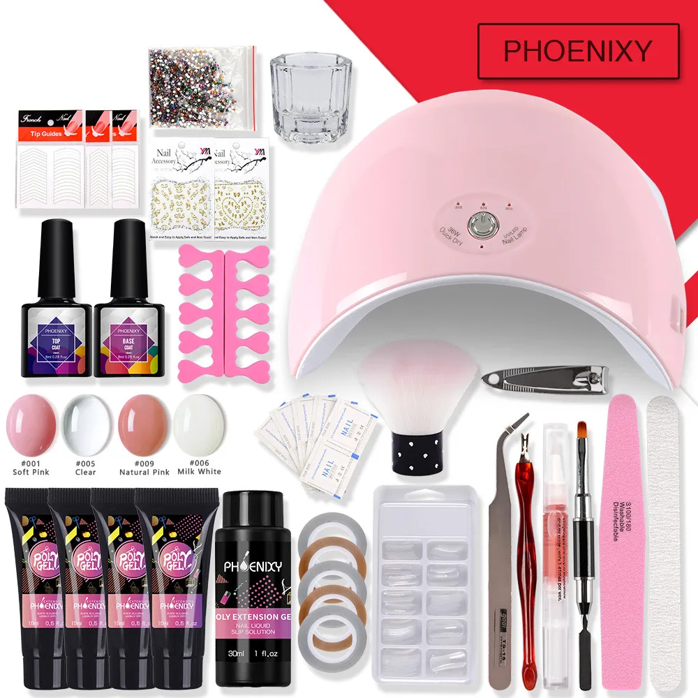 Набор для ногтей УФ светодиодный 36 Вт лампа Сушилка с маникюрными инструментами набор инструментов для дизайна ногтей набор базовый верхний слой для наращивания ногтей DIY Дизайн ногтей