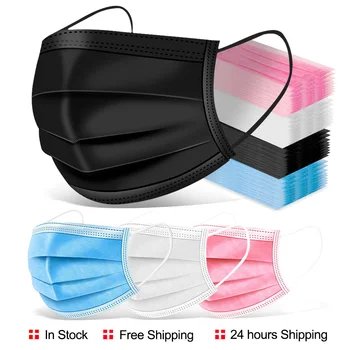 

50/100/200 PCS Face Masks 3 Layer 10PCS Disposable Nonwove Mouth Masks Anti Dust filter safe Breathable mask Masque Mascarillas