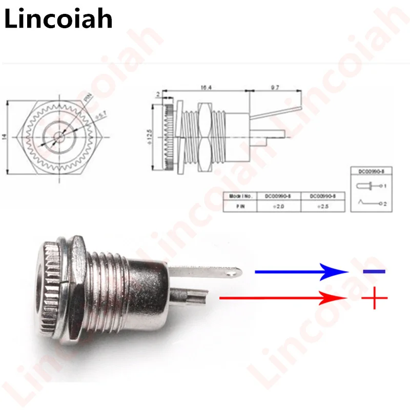Power Jack Connector 5Pcs/Set DC099 5.5 mm x 2.1mm Female Panel Mount Metal