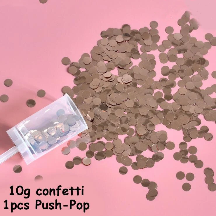 Rose Gold 5 шт./лот пуш-ап Poppers розы в ассортименте Золотое конфетти свадебные Юбилей пуш-ап поп дождь из конфетти для малыша DIY Декор для дня рождения - Цвет: Rose Gold