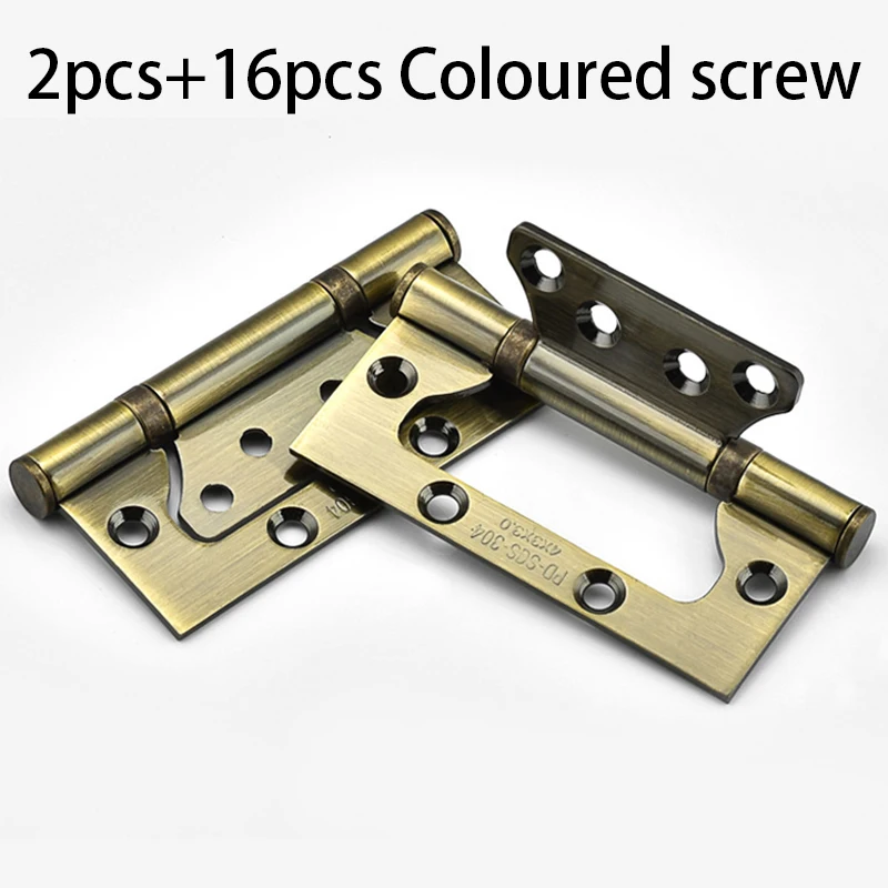 2 шт петли для шкафа 304D нержавеющая сталь беззвучные шлицевые петли для двери шкафа прочные петли для шкафа с винтами