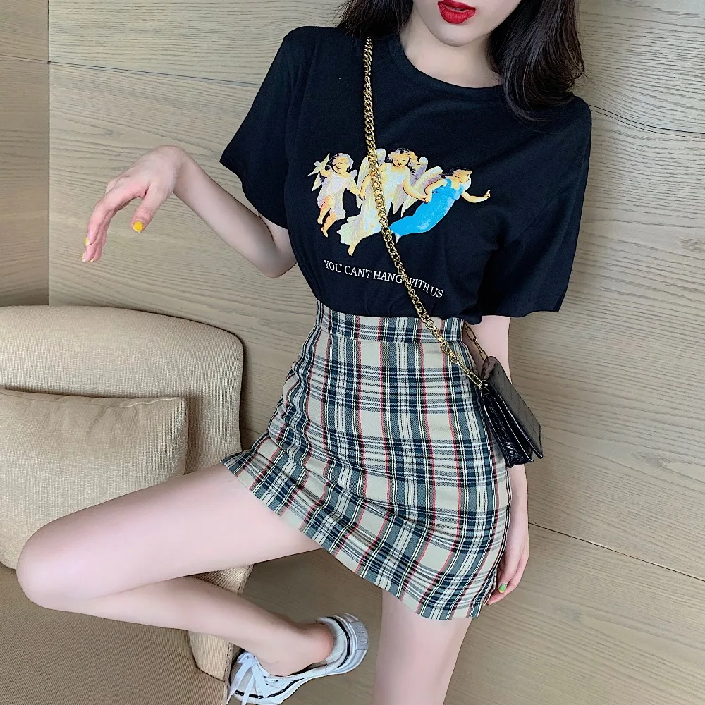 Angel черная футболка Arthoe мягкая гранж Tumblr модная футболка Эстетическая Harajuku футболка для колледжа Прямая поставка вы не можете повесить с нами