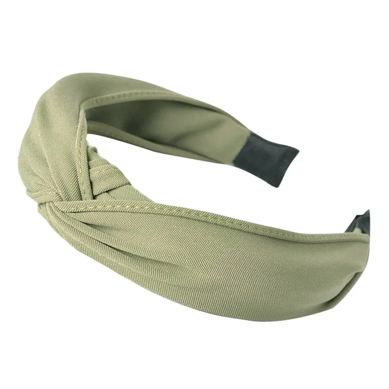 Korean-style INS Online Celebrity Face Wash Large Rims Knot Cross Hair Bands Fabric Solid Color Versatile Headdress Headband Wom