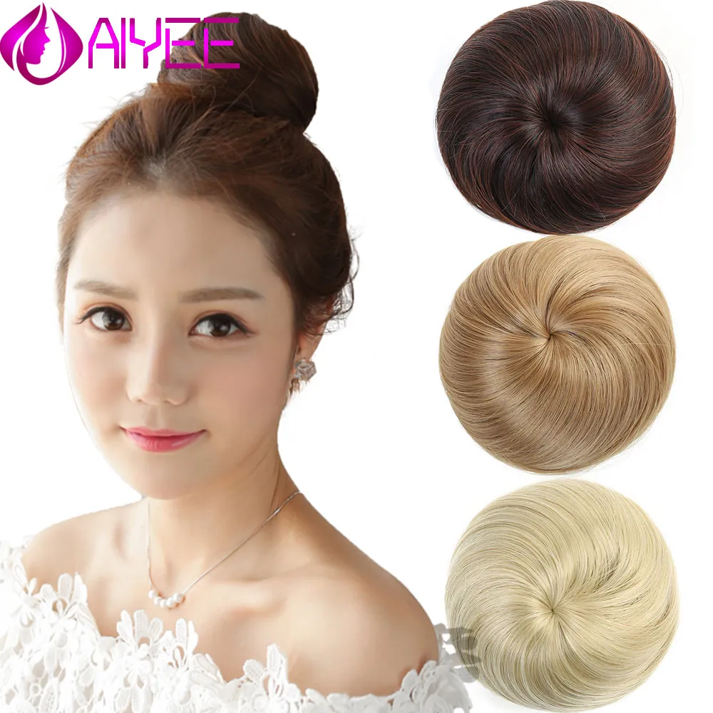 AIYEE волосы 4 цвета пучок волос шиньон синтетический пончик ролик шиньон Высокая температура волокна для женщин
