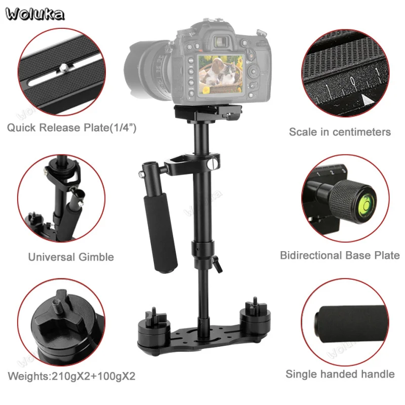 S40 Steadycam S-40+ плюс алюминиевый ручной Стабилизатор стэдикам DSLR видео камера фотографии CD50 T16 RR1