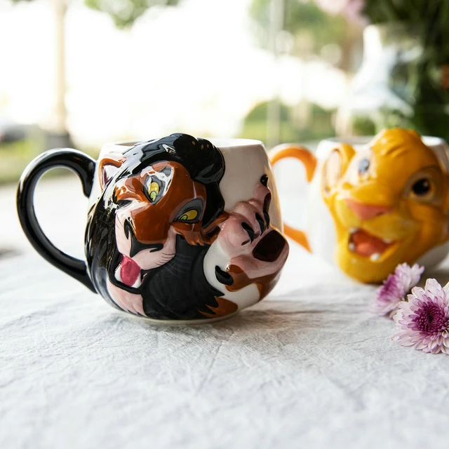 Disney tridimensionale goffrato re leone tazza in ceramica tazza da caffè  tazza da colazione - AliExpress