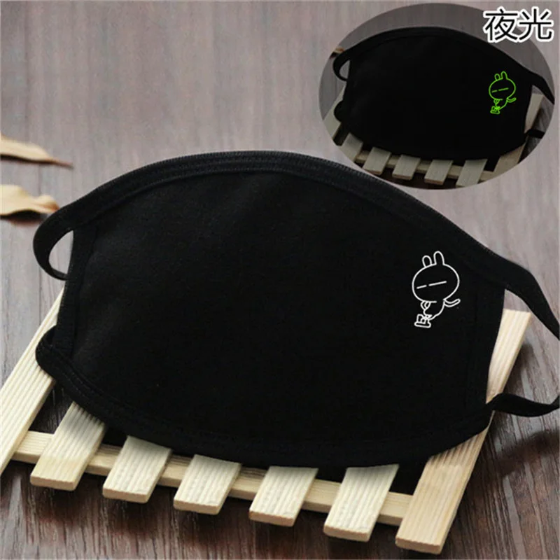 Punk Fangs Luminous Mouth Masks Black Cotton Anti Dust Face Mask Unisex Teeth Mask Luminous Mouth Mask Dust Mask - Color: Sky 2 (KZ0225)