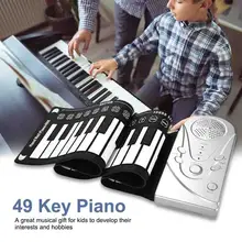 Best Price Portable 49 Keys Digital Keyboard Hand Roll Piano Silicone Electric Children's Beginner Electronic Piano