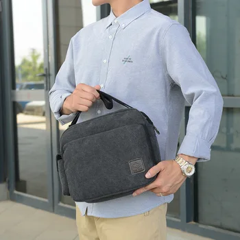 

2020 New Korean Man Crossbody Bags Casual Messenger Bags Multifunction Canvas Bags Travel Solid Color Male Business Handbags