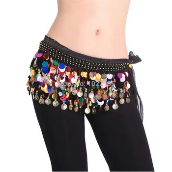 

Dancing Coin Chain Sequin Belly Dance Hip Skirt Scarf Wrap Belt Waistband
