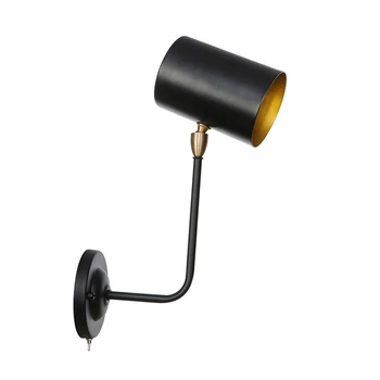 

Industrial Vintage Led Wall Lamp Switch Surface Retro Arm Sconce Wall Light American Design Wandlamp Iron Bedroom Corridor Black