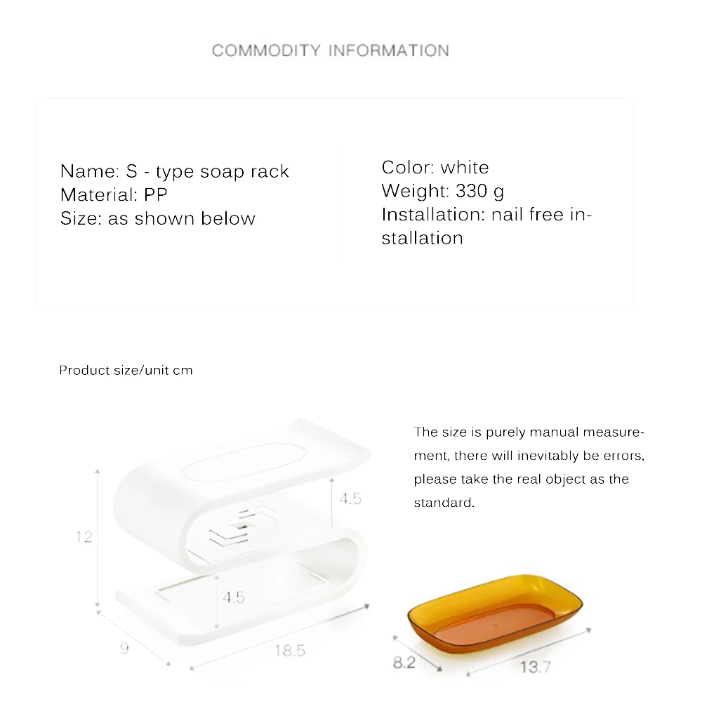 Bathroom WC Accessories Three Layer Soap Case Soap Dish Storage Soap Racks Wall Mounted Soap Draining Holders Shower
