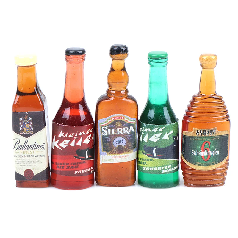 10Pcs/lot 1:12 Dollhouse Miniature Drinks Wine Model Doll Kitchen Food Accessories