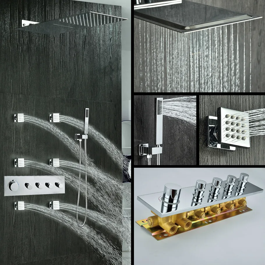 

Constant Temperature Multi-functional Shower Head Set High-End Villa Hotel Only Waterfall Raindance Big Shower LA1080
