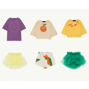 

in stock2020 GIRL SRTS Spring and Summer New INS TAO Girls Baby Round Neck Cotton Short-sleeved T-shirt Skirt Kids Suit