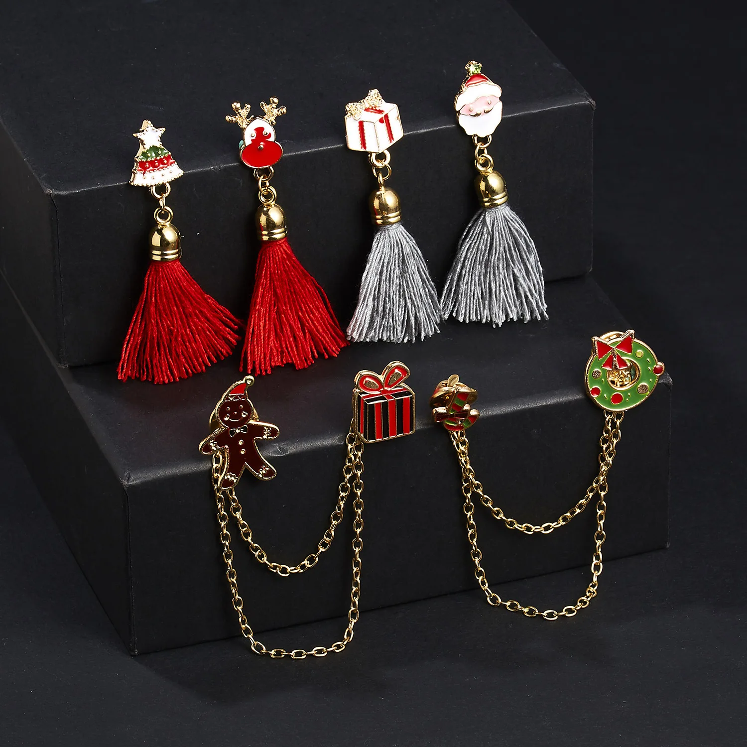 Модная Рождественская брошь воротник булавка ботинки снеговик сани с