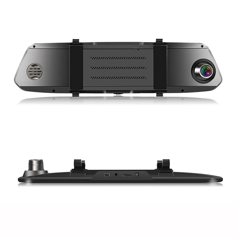 QPLOVE 7 дюймов 1080P HD Автомобильная камера заднего вида DVR 170 градусов G сенсор 2.5D ips экран двойной объектив ночное видение многофункциональный видеорегистратор