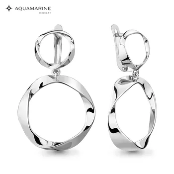 

Earrings long AQUAMARINE without inserts Silver 925
