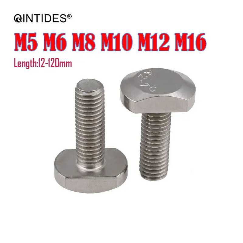 Болты QINTIDES M5/M6/M8/M10/M12/M16 для Т образных пазов образные болты из нержавеющей стали