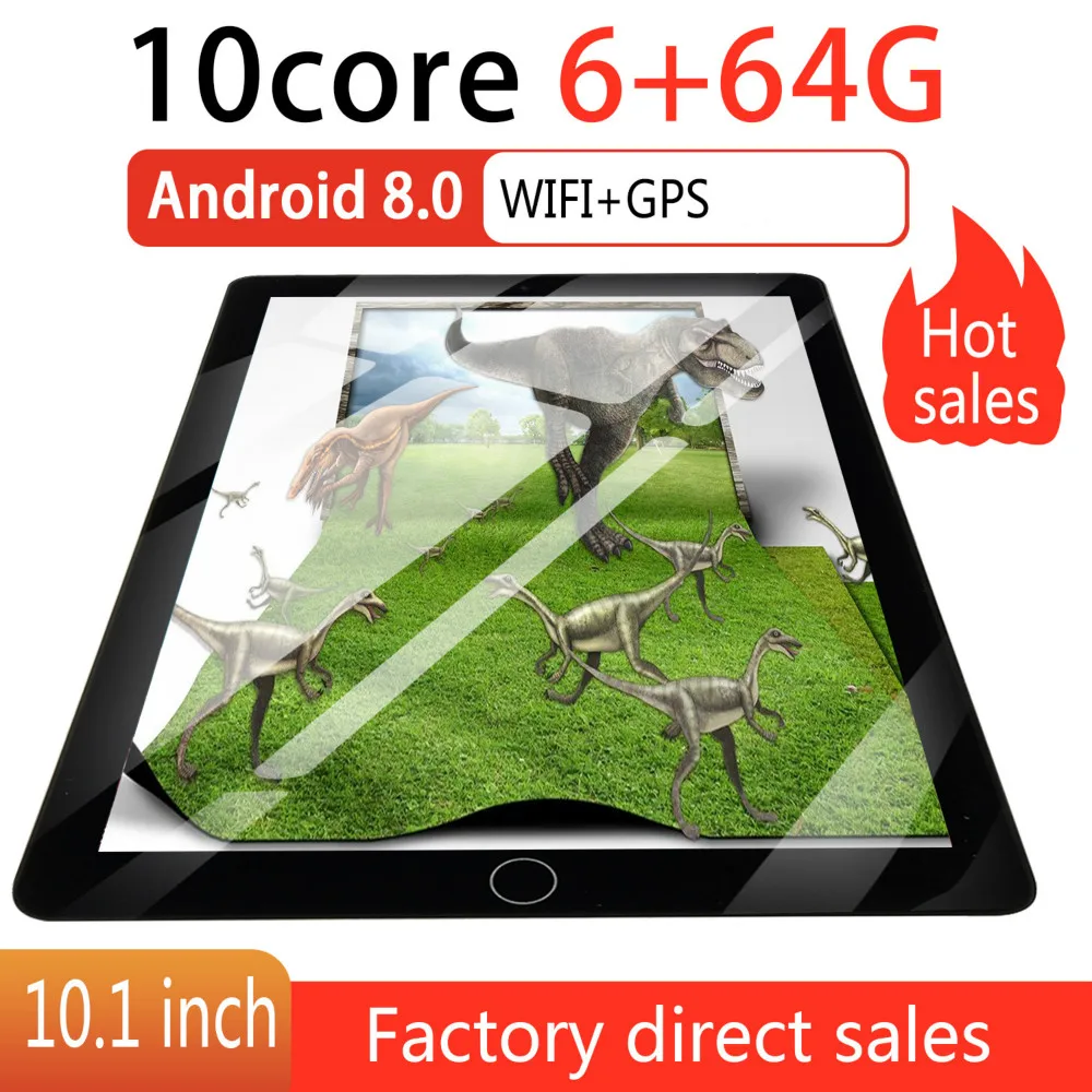 2019 2,5 D экран металла 10 дюймов Android 8,0 планшетный ПК Octa Core Dual Камера 2.0MP/5.0MP Оперативная память 8GB + Встроенная память 64G/16G, Wi-Fi