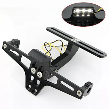 

Motorcycle License Plate Mount Holder Universal Motorcycle Adjustable Rear License Plate Mount Holder Bracket with LED Light