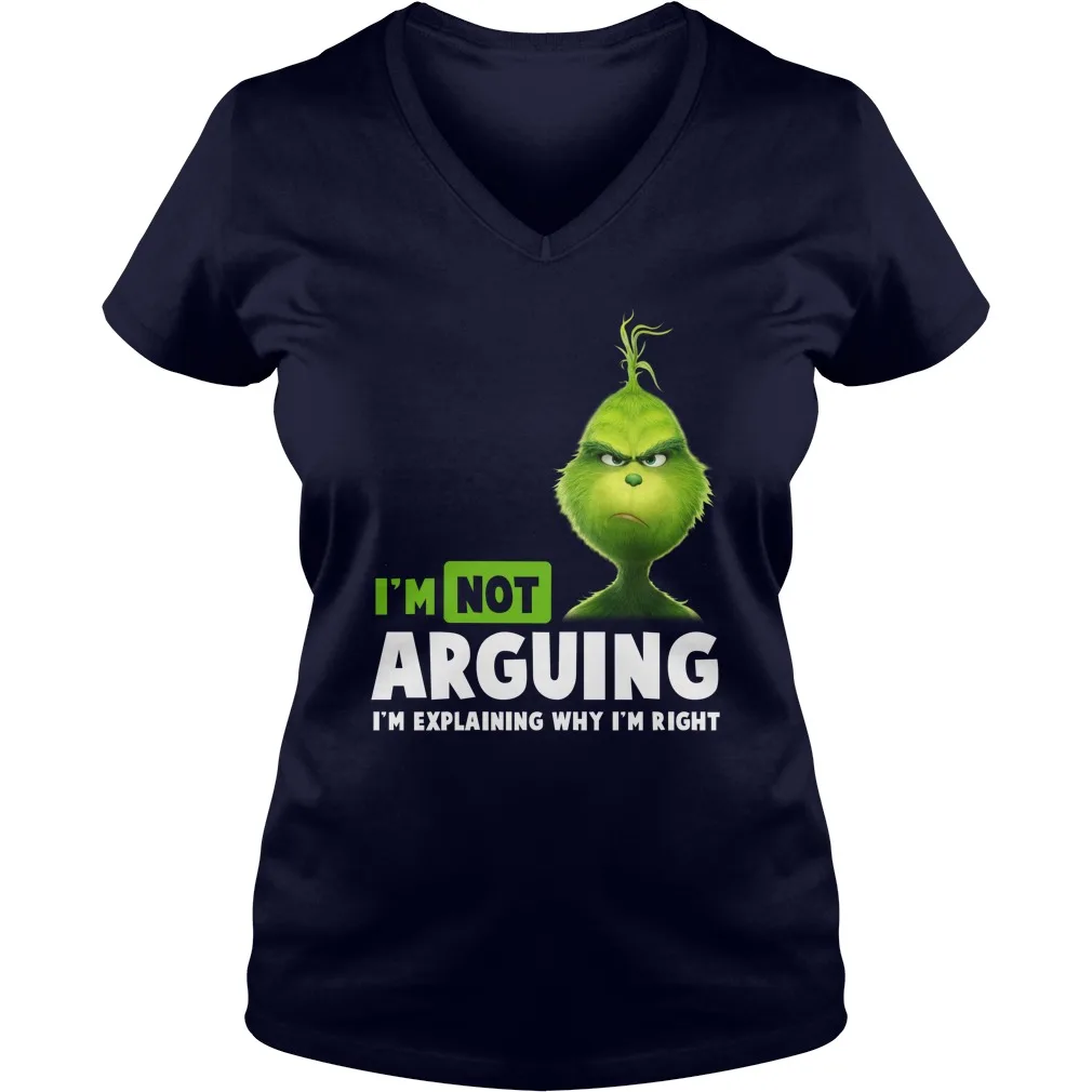Grinch Im Not conditting Im anching Why Im Right женская футболка с v-образным вырезом