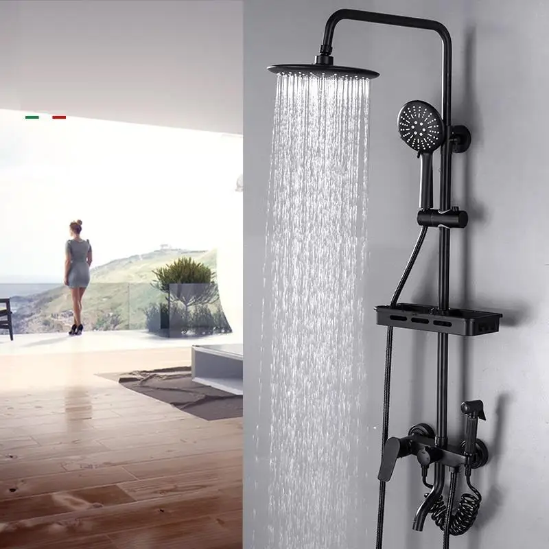 Набор для душа Prysznic Doucheset Conjunto Preto ванная комната Douchette Colonne De Douche Painel Ducha Eletrico Chuveiro Do Banheiro
