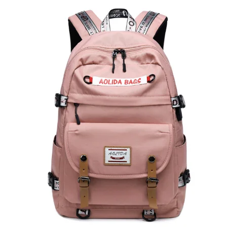 Pink Оксфордский рюкзак для ноутбука для женщин, школьный рюкзак высокой емкости Mochila Feminina, Ретро стиль, женские рюкзаки для путешествий, школьный рюкзак - Цвет: Pink