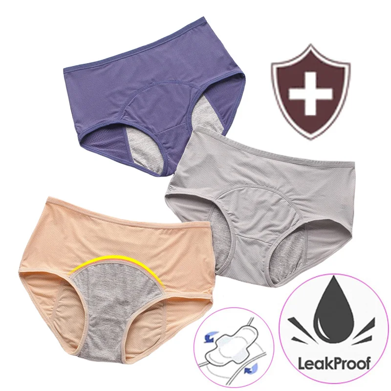 

3 Pieces/Set Menstrual Period Panties Women Physiological Pants Leak Proof Female Menstrual Underwear Breathable Briefs