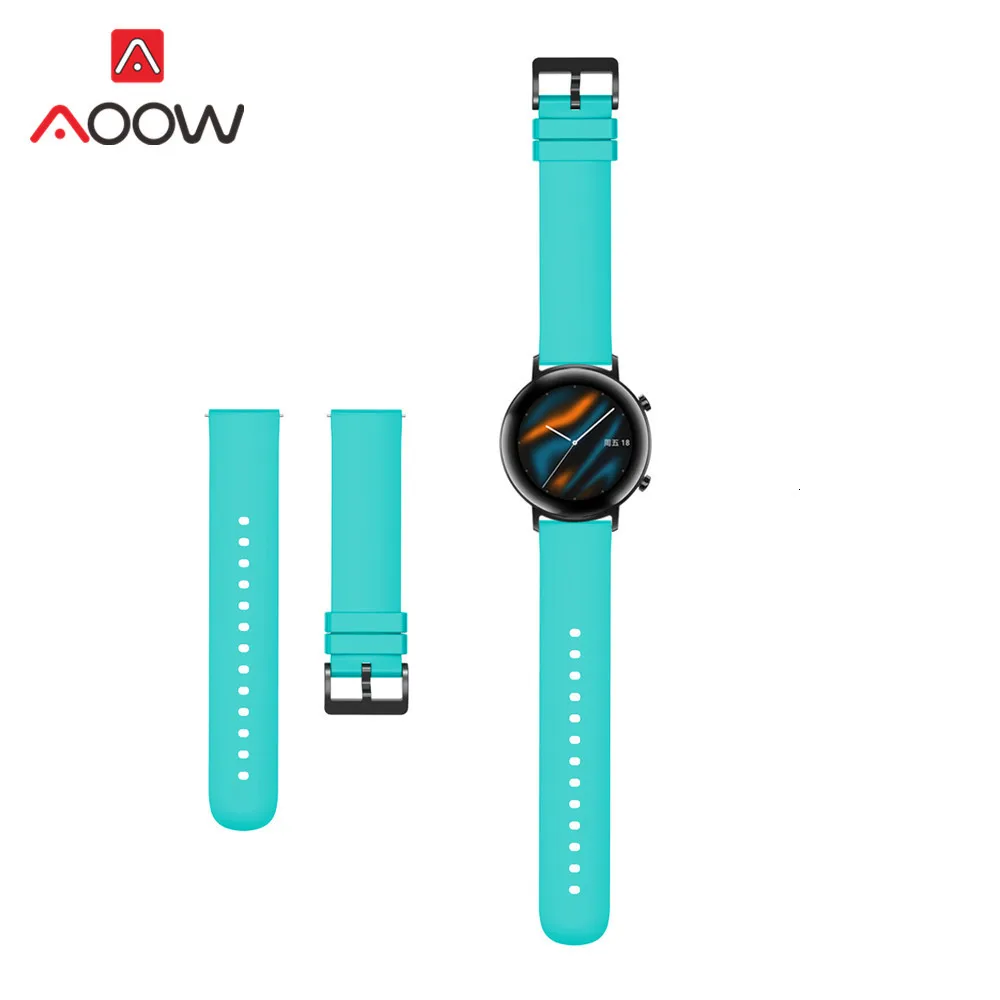 Мягкий спортивный силиконовый ремешок 20 мм для huawei Watch GT 2 samsung Galaxy Watch Active S2 Garmin быстросъемный браслет ремешок для часов