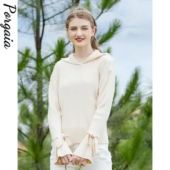 

Rabbit Fur Hooded Not Ball High Qualtiy Solid Autumn Wear Autumn Clothes Loose Long Sleeve Knitted Wear Knitted Sweater
