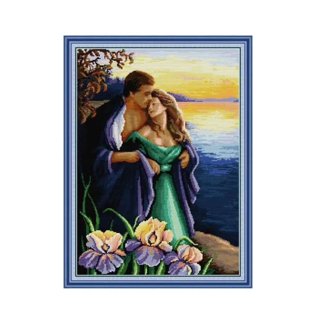 Sweet Couple Series Cross Stitch Kit 14ct 11ct Canvas Printing Embroidery Set DIY Needlework Home Decoration Painting Lover Gift RA338