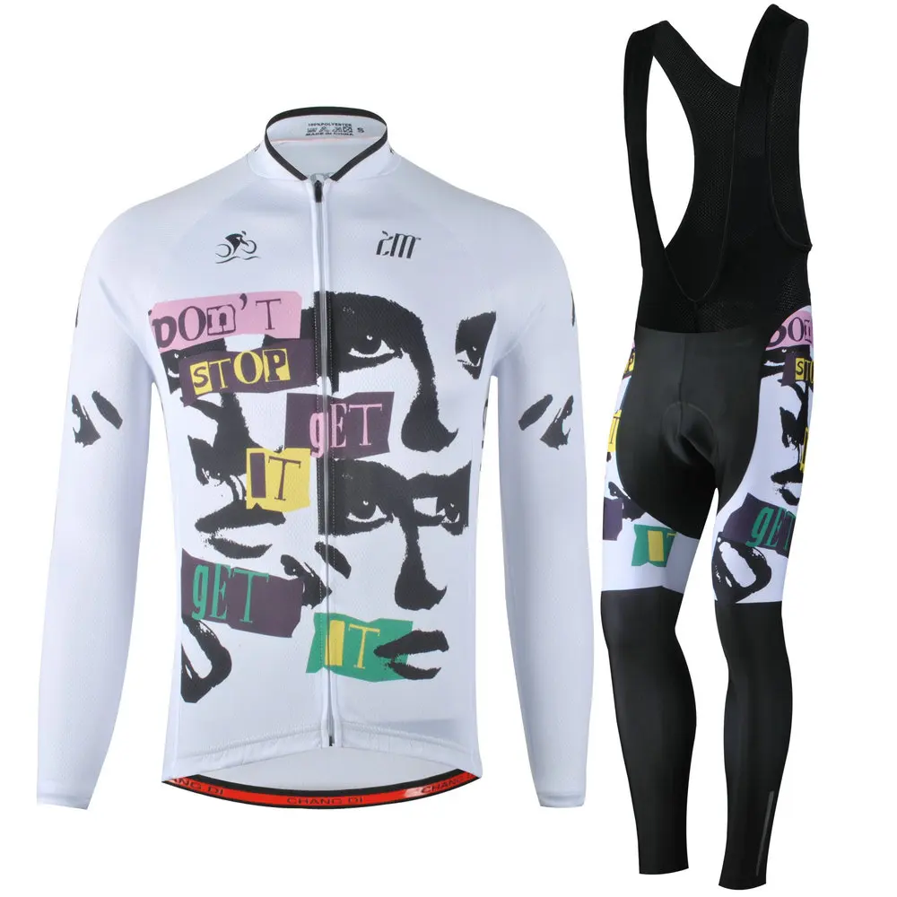 Jerseys Bib trousers ZM Don's Stop получить It Team Велоспорт Джерси велосипед с длинным рукавом горный MTB Джерси Одежда Рубашки штаны с лямками Skinsuit - Цвет: Jerseys Bib trousers