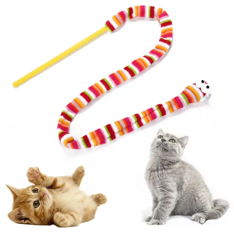 Arc En Ciel Dessin Anime Serpent Taquin Chat Barre Serpent Forme Drole Chat Baton Tete Avec Anneau Boite Chat Interactif Jouet Produits Pour Animaux De Compagnie Aliexpress