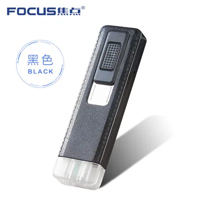 FOCUS Plazmatic USB перезарядка ветрозащитная Экологически чистая Зажигалка Тонкий Мини Портативный прикуриватель аксессуары для курения - Цвет: black