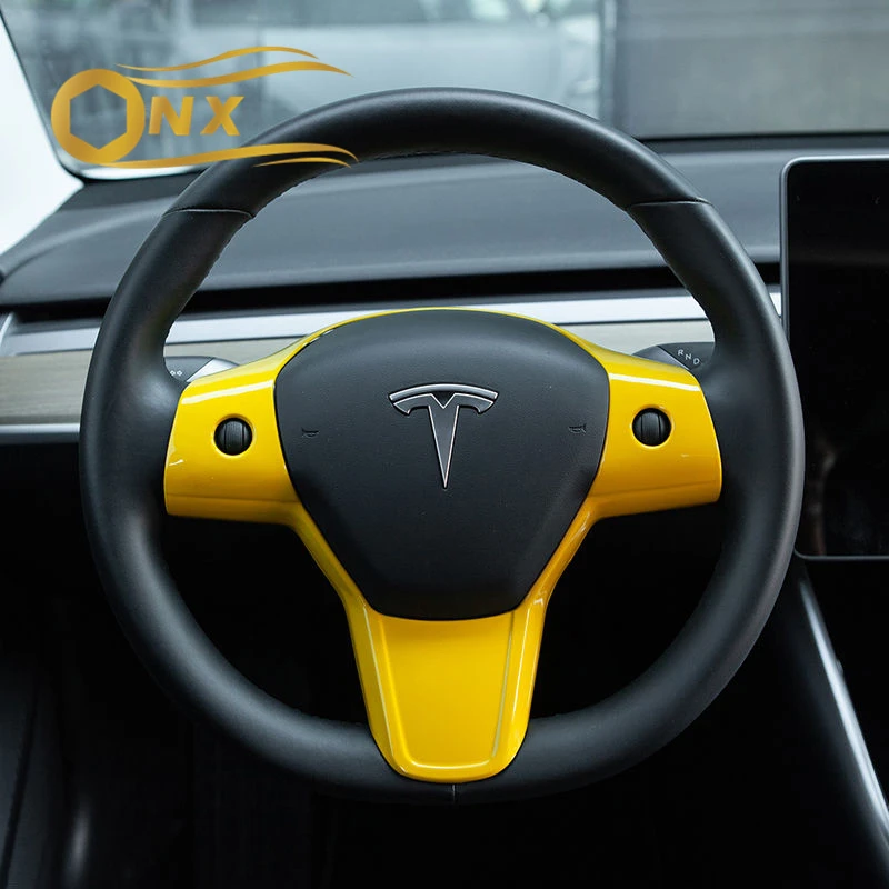 Vxvb для Tesla 2021 декоративная наклейка на Автомобильное рулевое колесо чехол