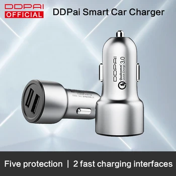 

DDPai 2USB Port Car Charger QC3.0 Quick Charger DDPai Metal Case Dual USB Android iOS For Huawei P30