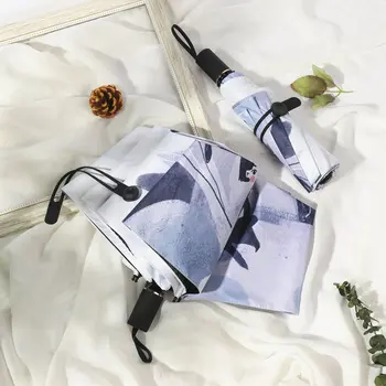 

Sun Protection UV Protection Women Umbrella Vinyl Hand-painted Princess Umbrella Rain And Sun Dual-use Three-folding Umbrella