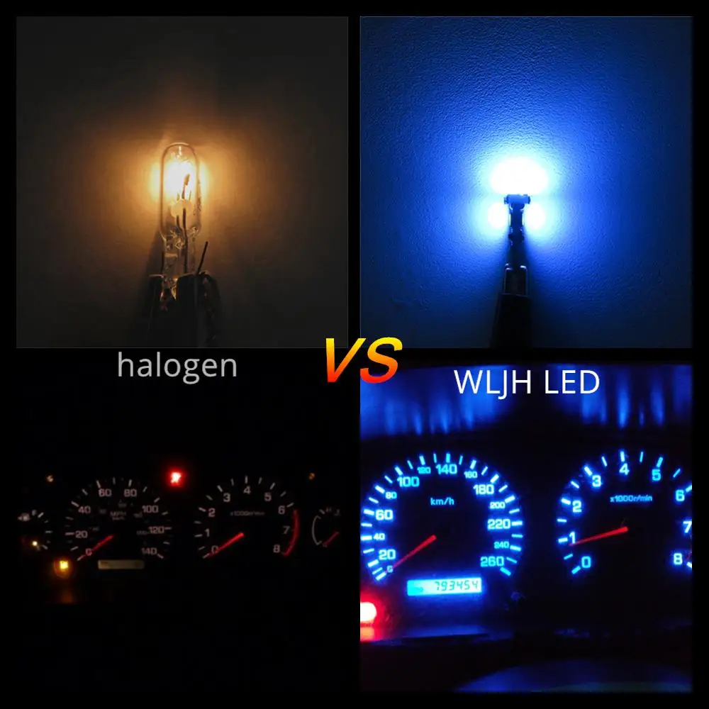WLJH 10x ярких T5 светодиодный 17 37 73 74 286 2721 7 4014SMD автомобиль приборной панели Датчик