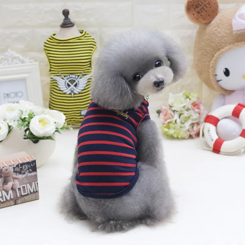 Dimension Yi Pet стиль Весна и Лето Одежда для собак трехцветный полосатый жилет для собак Одежда для Тедди жилет-одежда для собак