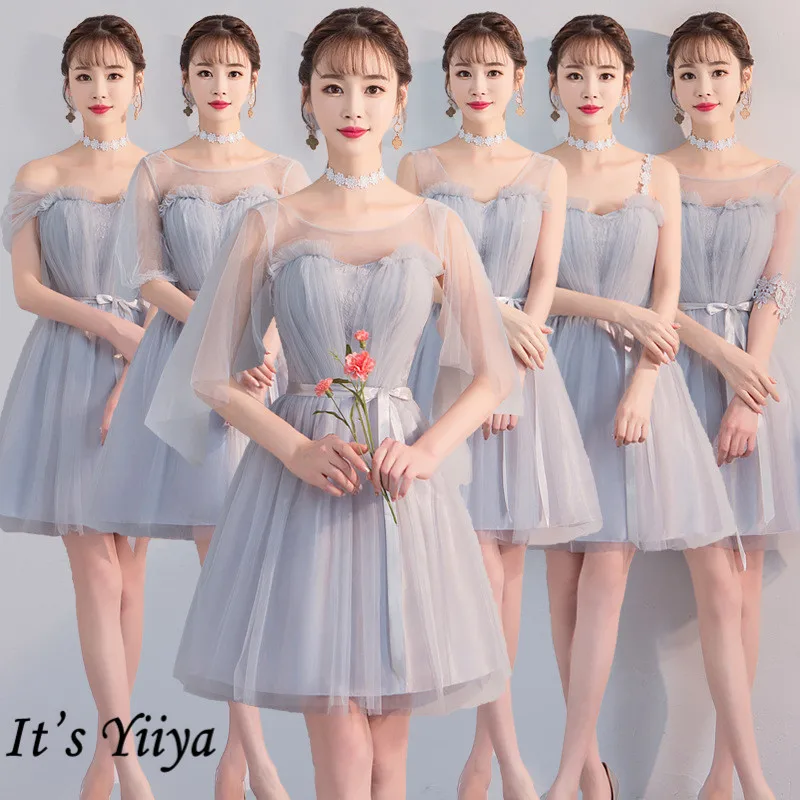 Bridesmaid Dresses 2020 It's Yiiya R288 Bridesmaid Dress For Girls O-Neck Vestido De Festa Knee-Length Wedding Guest Dress Bridesmaid Dresses 2020 It's Yiiya R288 Bridesmaid Dress For Girls O-Neck Vestido De Festa Knee-Length Wedding Guest Dress
