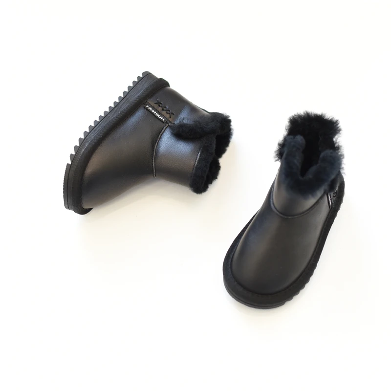 Korean children's smooth Snow Boots boy's and women's plush short boots thick boots children's big head high cotton worm shoes
